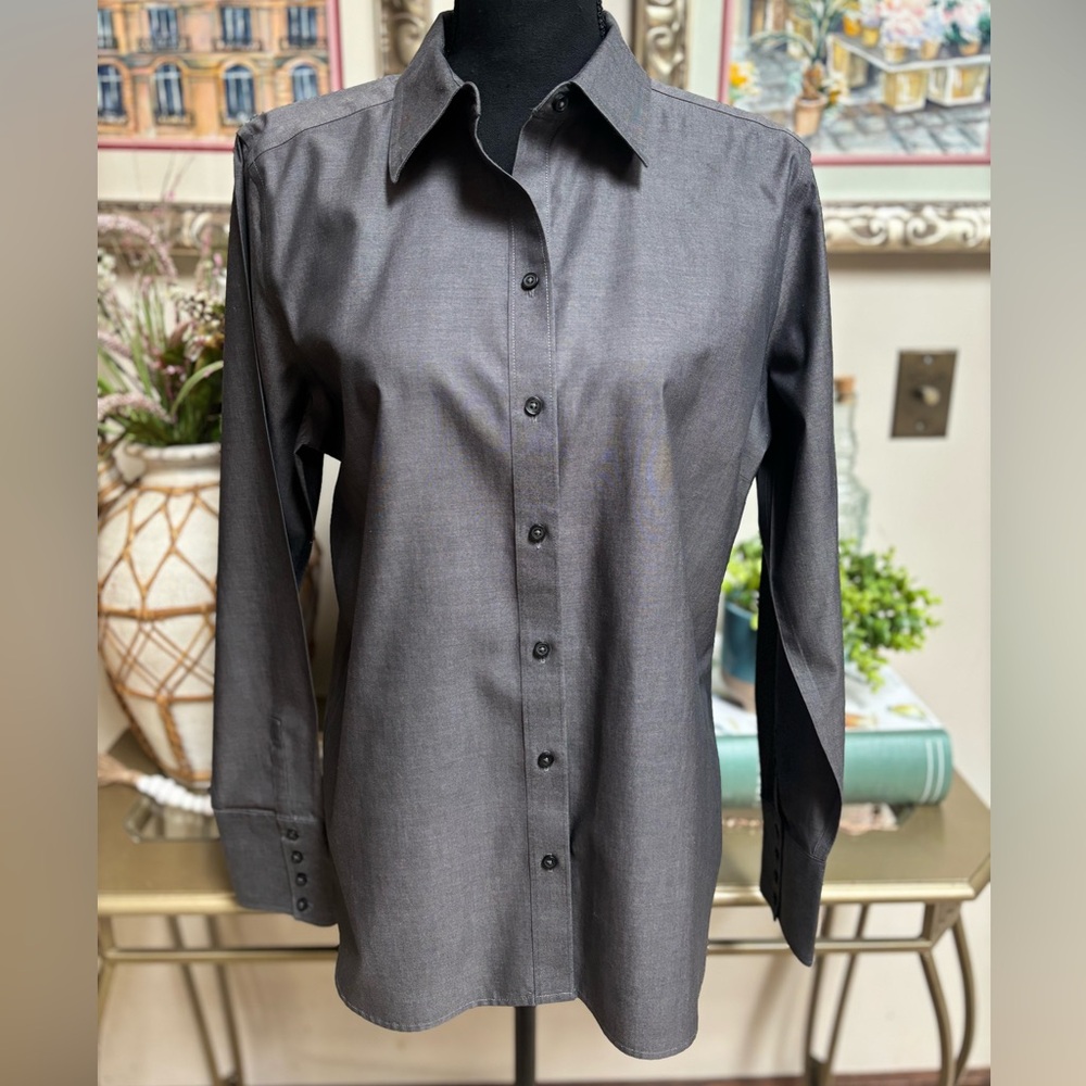 Classic Black Button-Up Women's Top